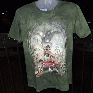 Vintage the mountain mushroom fairy Tie Dye T Shirt size Large